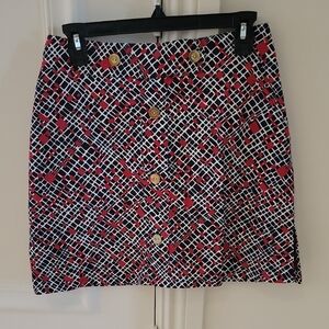 Sport Haley Red and Black Patterned Mini Skirt